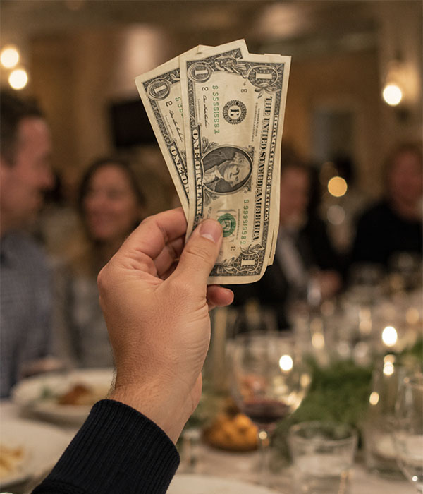 Happy Dollars during a Rotary Club meeting