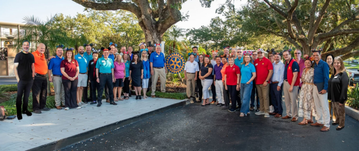 Members of the Rotary Club of Lake Buena Vista during a service project gathering Members of the Rotary Club of Lake Buena Vista during a service project gathering