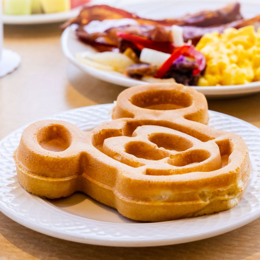 As a Disney Area resort, the breakfast at the Wyndham Lake Buena Vista features Mickey Mouse waffles